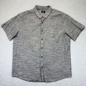 Hurley Stretch Button Down Shirt Men’s XL Gray Short Sleeve Pocket